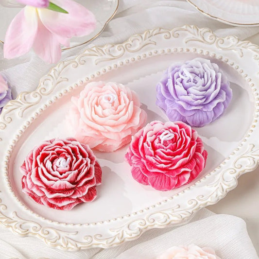 1pc Peony Flower Aromatherapy Candle Holiday Decoration Bridesmaid Gift Box Packaging Birthday Gift Wedding Keepsake Easter Gift - UNAKIT