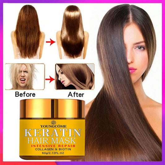 Hair Repairs Hair Mask Biotin Collagen Keratin Treatment Hairs Conditioner Hair Essential Oil Nourishing for Dry Damaged - UNAKIT