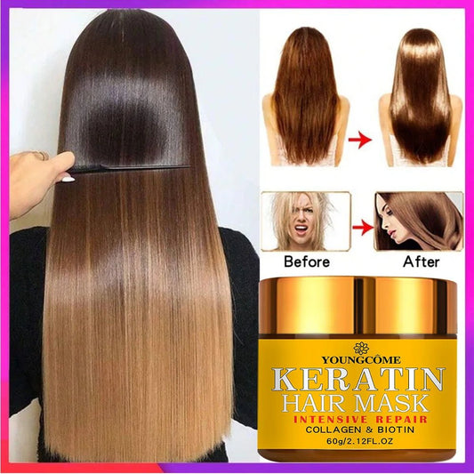 Hair Repairs Hair Mask Biotin Collagen Keratin Treatment Hairs Conditioner Hair Essential Oil Nourishing for Dry Damaged - UNAKIT